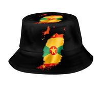 Ahdyr Cute Grenada Flag Grenada Bucket Hat Fashion Fisherman Hat Sun Protection Hat for Summer Outdoor Traveling