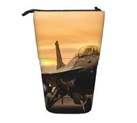 Ahdyr Falcon Fighter Standing Pencil Case, Cute Pen Pouch, Telescopic Stationery Pouch Makeup Cosmetics Bag for Women Office