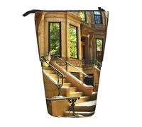 Ahdyr Famous Brownstone Row Houses Standing Pencil Case, Cute Pen Pouch, Telescopic Stationery Pouch Makeup Cosmetics Bag for Women Office