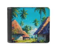 Ahdyr Fiji Fijian Bures Men's Leather Bifold Wallet Travle Slim Money Clip with 6 Card Slots Pocket