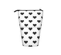Ahdyr Heart Beat On White Telescopic Pencil Case Stand-Up Organizer Cosmetics Pouch Makeup Bag Stationery Pen Case