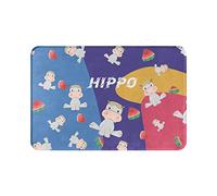 Ahdyr Hippo Door Mat Soft Anti-Slip Indoor Door Mat Absorbent EasyHome Floor Mat Stain Resistant Indoor Floor Mat 23.6x15.8 Inch for Home Entrance Patio Under Sink