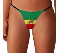 Ahdyr Jamaica Rasta Lion Flag Women's Underwear Thongs Panties G-string Low Waist T Back