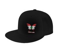 Ahdyr Lebanese Flag Butterfly for Men Trucker Hats Adjustable Men's Baseball Caps Black