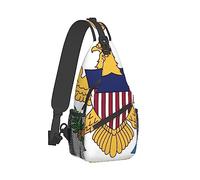 Ahdyr Men & Women Sling Backpack Casual Carrying Tote Case Crossbody Travel Bag Multipurpose Anti Theft Bookbag, Flag Of The United States Virgin Islands White Art Breathable Crossbody Shoulder Bag
