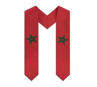 Ahdyr Morocco Flag Graduation Stoles Shawl Sash Lightweight Scraf For Study Aboard Graduation's Day Gift