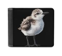 Ahdyr Shorebird Chick Men's Leather Bifold Wallet Travle Slim Money Clip with 6 Card Slots Pocket