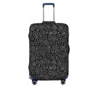 Ahdyr Travel Luggage Cover Suitcase Protector Bag, Circle Black White Dust-Proof Fits 18-32 Inch Luggage, Baggage Covers for Kid and Adult,X-Large