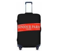 Ahdyr Travel Luggage Cover Suitcase Protector Bag, Hello Paris Dust-Proof Fits 18-32 Inch Luggage, Baggage Covers for Kid and Adult,Medium