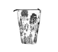 Ahdyr Votes Black Toile Telescopic Pencil Case Stand-Up Organizer Cosmetics Pouch Makeup Bag Stationery Pen Case
