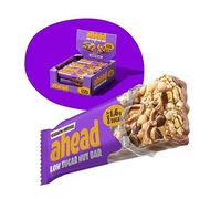 AHEAD Cereal Nut Bars 70% less Sugar* | Chocolate coated Keto Bars 0g added sugar - 12x35g - With Cashew, Pretzel & Dark Chocolate - Gluten Free Keto Snacks for Diabetics