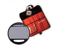 Ahead Deluxe Stick Bag & 10" Single Sided Practice Pad Black/Red