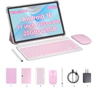 Aheadthink 11 inch 2 in 1 Tablet, 20GB + 128GB, Android 16 Tablet with Case, 1TB Expandable, 13MP Camera, Octa-Core Processor 5G WiFi 8000MAH Battery 11'' IPS HD Touchscreen Tableta PC.