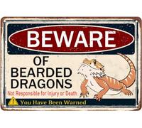 ahee Bearded Dragon Metal Tin Sign, 8x12 inch, Vintage Wall Decor for Reptile Lovers