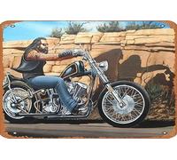 ahee David, Mann Ghostt Rider Canvas And Poster Wall Art Gift Boyfriend Vintage Metal Tin Sign Metal Sign for Garden Club Outdoor Indoor Home Wall Decorative 8x12 inch