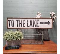AHEE To The River, To The Lake, To The Beach With Arrow, Coastal Decor, Modern Cottage, Coastal Signs, Vintage Tin Sign Vintage Tin Sign Board 4x16 Inch