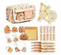 AHEJIOO Capybara Stationery Set, Capybara Pencil Case, Capybara Things, Capybara Pencil Case, Capybara Set, Capybara Pencil Case, Capybara Pens, Cute Stationery Gift Set for Children, Pack of 25