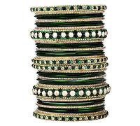 Aheli Ethnic Colourful Metal Bangles Chudha Set Stone Studded Bangle Set Indian Wedding Wear Fashion Jewelry for Women