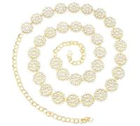 Aheli Ethnic Kundan Studded Kamarband Belly Chain Gift for Women Fancy Wedding Engagement Function Jewelry Gift for White, Standard, Metal, No Gemstone