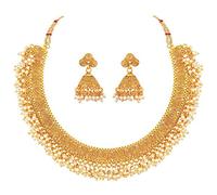Aheli Wedding Wear Golden Color Goddess Engraved on Coin Long Necklace Set South Indian Traditional Bollywood Fashion Jewelry Set for Women