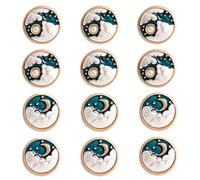 AHEOVSD 12 PCS Metal Pearl Buttons - Vintage Sun Moon Star Buttons for Sewing Clothing, Suits, Coats, Uniforms and Jackets