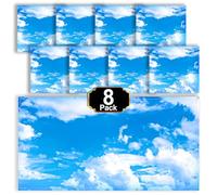 Aheroi 8 Pcs Light Covers, 4 x 2 Feet Magnetic Light Covers for Fluorescent Light Shade, Drop Ceiling Lighting Covers Classroom Light Filters, Room School Office Decor(Cloud Blue Sky)