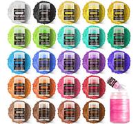 Aheroi Edible Glitter 24 Colors Edible Glitter Dust Cocktail Glitter Dust Sprinkles Drinks Glitter Powder Glitter for Fondant Cake Chocolate Cocktail Candy (4g)