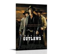 AHEUWAEBE American Outlaws Poster Canvas Wall Art Aesthetic Cover Poster Modern Art Painting for Living Room 24x36inch(60x90cm) Frame-style
