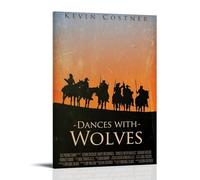AHEUWAEBE Dances with Wolves Poster Canvas Wall Art Aesthetic Cover Poster Modern Art Painting for Living Room 20x30inch(50x75cm) Frame-style