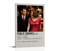 AHEUWAEBE Public Enemies Poster Canvas Wall Art Aesthetic Cover Poster Modern Art Painting for Living Room 20x30inch(50x75cm) Frame-style