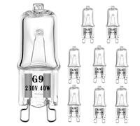 AHEVO G9 Halogen Light Bulb, 230V 40W G9 T4 JCD Bi-Pin Base 480LM, 300℃ Heat Tolerant, Replacement for Oven, Landscape Lights, Desk and Floor Lamps, Wall Sconces, Dimmable, Warm White (8 Pack)