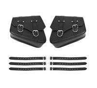 AHFCISJI Motorcycle Saddlebag for Indian for Scout for Sixty for Bobber for Models Motorcycle Universal Black PU Leather Saddlebags Side Bag Luggage