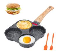 AHFLRITO Egg Pan, 4 Cup Egg Pans Nonstick, Healthy Breakfast Pancake Pan, Aluminum Omelette Pan, Easy Clean Small Egg Frying Pan, Fried Egg Cooker Suitable for Gas Stove & Induction Cookware