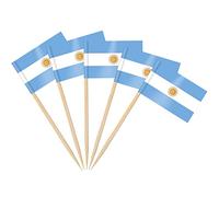 AhfuLife 100/200pcs Argentina Toothpick Flags Cake Toppers, Argentina Cocktail Stick Flag for Sandwich Food Cupcake Toppers Tableware World Cup Party Supplies Pub Royal Event Decor (200 Pcs)