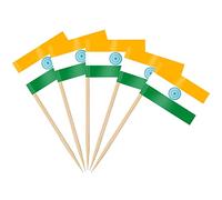 AhfuLife 100/200pcs India Toothpick Flags, Indian Cocktail Stick Flag for National Day Sandwich Food Cupcake Toppers Tableware World Cup Party Supplies Pub Royal Event Decor (200 Pcs)