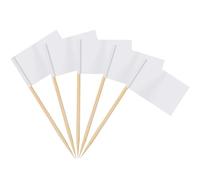 AhfuLife 200pcs Blank Toothpick Flags, Food Labels for Buffets, White Toothpick Flags Food Labels, Cocktail Stick Flag for Sandwich Food Cupcake Toppers Birthday Wedding