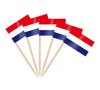 AhfuLife 200PCS Drapeau Cure-dent Pays-Bas, Pic Drapeau Hollandais pour Topper de Coupe, Cure Dent Drapeau Néerlandais pour Jardin Bar Euro Football Match Décoration Cake Toppers Sandwich