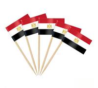 AhfuLife 200pcs Egypt Toothpick Flags, Egyptian Cocktail Stick Flag for World Cupy Sandwich Food Cupcake Toppers Tableware National Day Party Supplies Pub Event Decor
