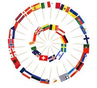 AhfuLife 200pcs Eurovision Toothpick Flags, 2026 Eurovision Food Flags, 35 Countries Cocktail Stick Flags for Sandwich Cupcake Toppers Party Decorations