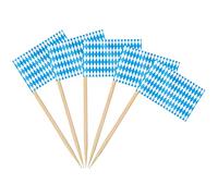 AhfuLife 200pcs Oktoberfest Toothpick Flags Cake Toppers, Cocktail Stick Flag for Oktoberfest Decor Sandwich Food Cupcake Toppers Tableware World Cup Party Supplies Pub Decor