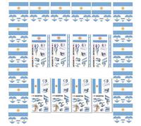 AhfuLife 24 Sheets Argentina Flag Temporary Tattoo for Party Decorations, Argentine Flag Tattoo Transfer Stickers for World Cup Football National Day Support Event Decorations