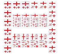 AhfuLife 24 Sheets England Flag Tattoos for 2026 World Football Decorations, England Temporary Tattoo Transfer Stickers for St.George's Day Six Nations Rugby Fan Party Decorations