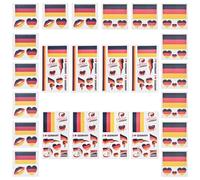 AhfuLife 24 Sheets Germany Flag Tattoos for World Cup Party Decorations, Germany Temporary Tattoo Transfer Stickers for Oktoberfest Euro Football Fan Party Decorations