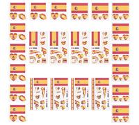 AhfuLife 24 Sheets Spanish Flag Tattoos for World Cup Decorations, Spain Temporary Tattoo Transfer Stickers for World Cup Euro Football Party Decorations