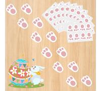 AhfuLife 80Pcs Easter Bunny Footprint Stickers for Party Decorations, Easter Bunny Feet Stickers for Home Yard Sign Floor Courtyard Directional Signs Clues Egg Hunt Game