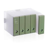 AhfuLife CD/DVD/Blu-ray Storage Boxes, Colourful, DVD Box, Space-saving Transport Cases, CD Cases for Car and Home, up to 120 Discs, Ideal for Gifts (Green)