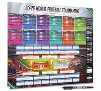 AhfuLife Extra Large World Cup Football 2026 Wall Chart for Party Decorations - 100 x 70cm World Cup WallChart Poster 2026 - Includes 48 Teams Group Knockout Final Results Wall Calendar