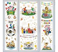 AhfuLife World Cup Football 2026 Window Stickers, 9 Sheets Reusable Window Clings for World Cup Football Decorations 2026, Double Side Decals for Home Office Shop Party Indoor Decorations