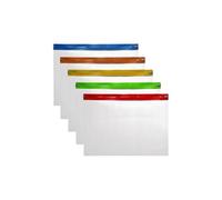 AHG 10 Pack A4+ Zippa Bags - Heavy Duty Plastic Zip Wallets with Writable Label & Coloured Zip | Waterproof A4 Plus Document Pouches for Exam Papers, School Projects, Office Filing & Travel Storage