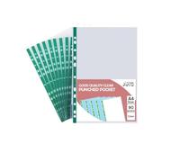 AHG 200× A4 Punched Pockets 90 Micron | Heavy Duty Clear Poly Wallets | Top-Opening A4 Plastic Sleeves for Filing, Binders, Folders, Office Documents, School Work & Stationery Organisation